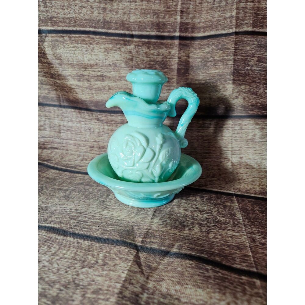 Vintage Avon Jadeite Pitcher and Bowl Set Clean & Empty